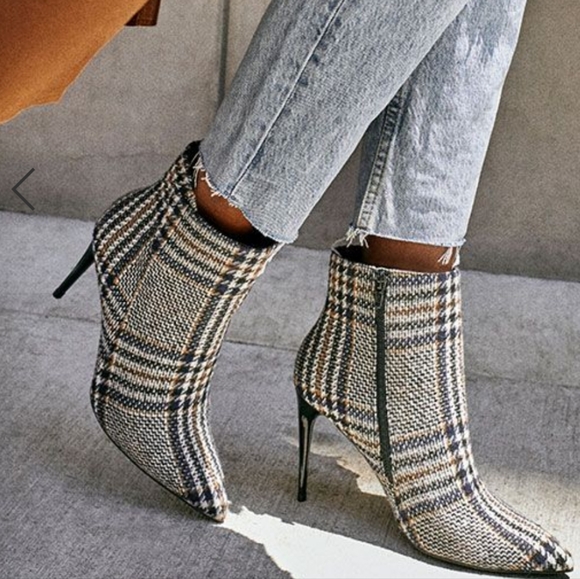 Plaid Stiletto Bootie Size 11 Brand New - Picture 3 of 3